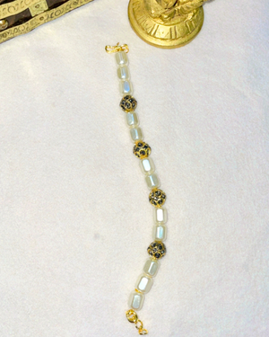 white and black beads braclet