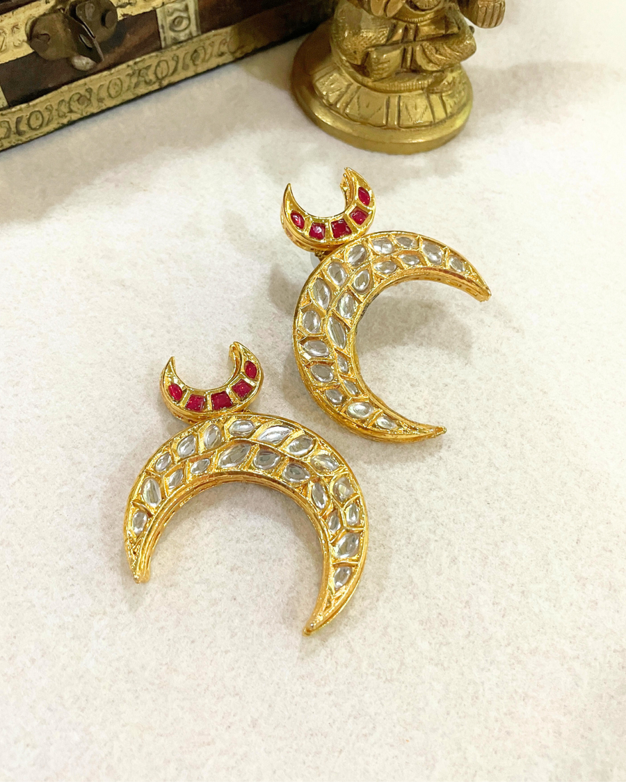 chand kundan earrings