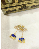 blue jadau kundan earrings