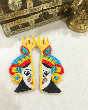 face beads earrings