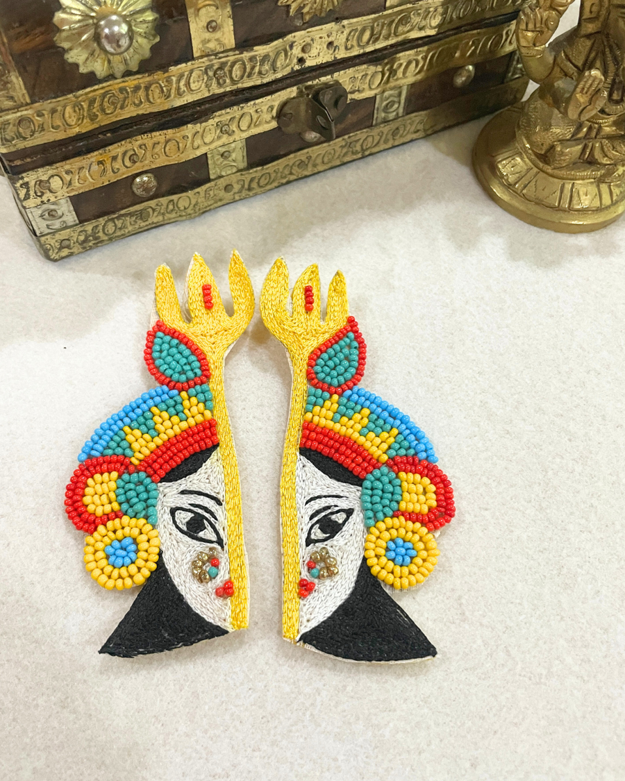 face beads earrings