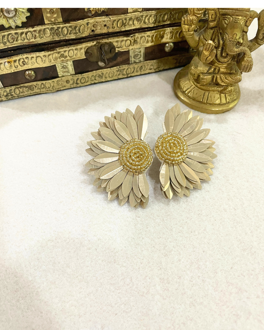 golden beads earrings