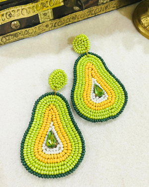 green beads earrings