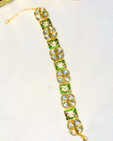 green polki kundan braclet