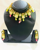 green  polki kundan necklace