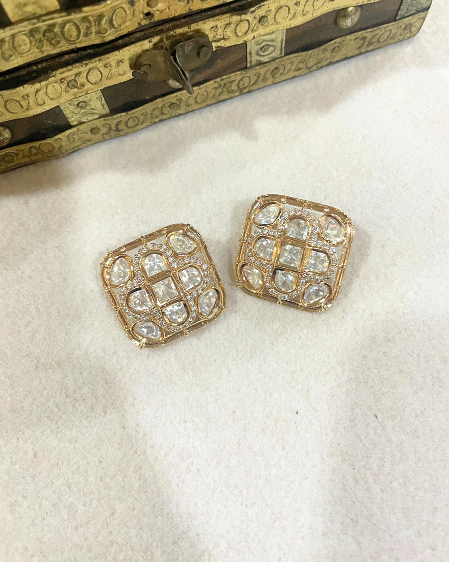 rose gold mozonite earrings
