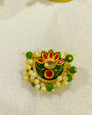 multicolour kundan ring