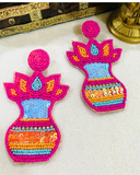 multicolour beads kalash earrings