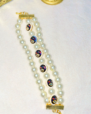 pearl n polki kundan bracelet