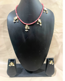 pink pearls fish kundan nacklace