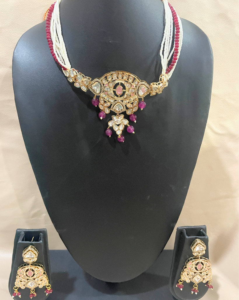 ruby kundan set