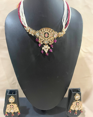 ruby kundan set